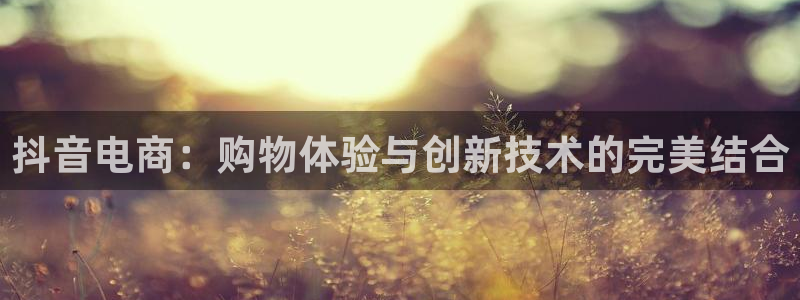 五星体育解说员：抖音电商：购物体验与创新技术的完美结合